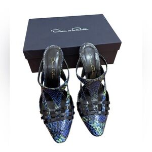 Oscar de la Renta Multicolor Strappy Heels